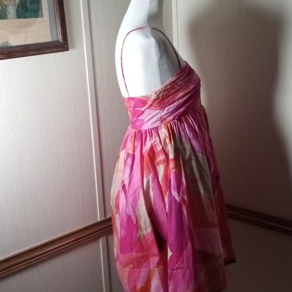 Womens Pink Floral Sundress with Spaghetti Straps, Vacation, Cruise,Dance Gradua - Picture 8 of 8